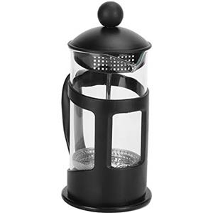 jerss Caffettiera Bollitore Caffettiera Montalatte Alta Borosilicato Versare Filtro Teiera con Teiera French Press per Resistenza Alle Alte Temperature Teiere Nere (350 ml)