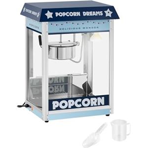 Royal Catering Macchina Per Pop Corn Professionale (1.500 W, Da 5 A 6 kg/h, Blu) Macchina Retro Pop-Corn