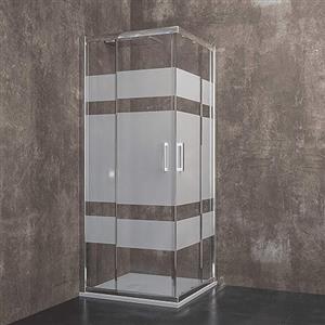 Arreditaly Box Doccia Quadrato 195 Cm H Cabina Bagno Con Porte Scorrevoli Ante In Cristallo Temperato Serigrafato da 6 mm Struttura Alluminio Anodizzato Maniglie in Acciaio Cromato Losanna (70 x 70 Cm)