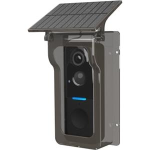 UrbanHui Telecamera wireless per campanello con copertura solare compatibile con Tuya, videocitofono 1080P e rilevamento di movimento impermeabile IP65 (nero)