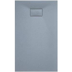 Bricozone Piatto Doccia Arredo Bagno In Resina Effetto Pietra Stone Ardesia Spessore 2.6 Cm Antiscivolo Filopavimento Riducibile Indistruttibile Con Griglia Di Copertura Grigio (90 x 90 cm)