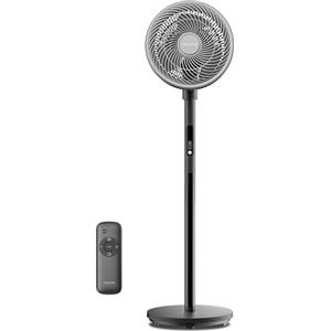 PELONIS Ventilatore Pedestale con Telecomando Display Touch, Circolazione 3D 36.5dB, Flusso d'Aria 10m, Altezza Regolabile 60/111cm, 4 Modalità con Timer