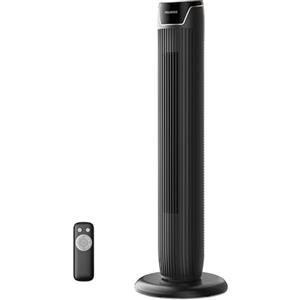 PELONIS Ventilatore Torre con Telecomando - 5 Velocità & 4 Modalità (AI/Notte/Natura) Timer 9H, Display LED con Memoria - Efficiente per Ufficio Camera