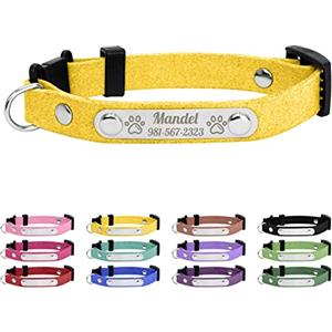 Uiopa Collarino Gatto Personalizzato, Collare per Gatti con Nome e Numero di Telefono, Collare Gatto Antistrozzo con Fibbia di Sgancio per Gatti e Cani, Regolabile 21-28cm