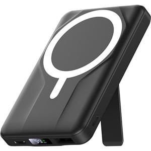 Azmuth Powerbank per Magsafe, 10000mAh Power Bank Batteria Esterna Magnetica, Caricatore Portatile Wireless Ricarica Rapida con Display LED e Pieghevole, per iPhone 17/16/15/14/13/12 Serie, Nero