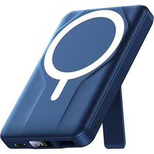 Azmuth Powerbank per Magsafe, 10000mAh Power Bank Batteria Esterna Magnetica, Caricatore Portatile Wireless Ricarica Rapida con Display LED e Pieghevole, per iPhone 17/16/15/14/13/12 Serie, Blu