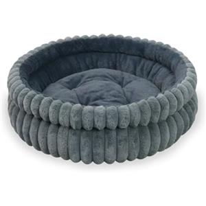 Wintem - Cuccia Cane Interno Rotonda per Cani e Gatti, Divanetto Morbido con Bordi Avvolgenti e Fondo Antiscivolo, Letto Relax 4 Stagioni per Riposo Quotidiano, 60x60x18 cm