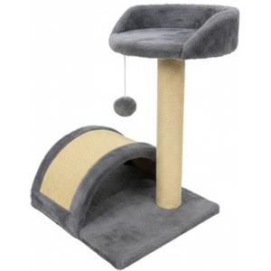Wintem - Tiragraffi per Gatti 50 Cm con Piattaforma Imbottita e Arco in Sisal Naturale, Albero Compatto Salvaspazio con Pallina Pendente, Ideale per Gioco e Relax del Gatto (Grigio)