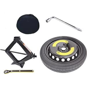 D'ANGELO 1988 KIT RUOTINO DI SCORTA 17 COMPATIBILE CON NISSAN QASHQAI J11 j12 RENAULT CAPTUR 5 FORI, KADJAR, DACIA DUSTER CON CRIC CHIAVE E SACCA 135/90R17