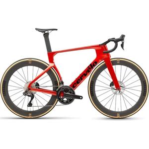 Generico Bicicletta da Corsa Aero in Carbonio Taglia 56 Rossa | Cambio Elettronico 12 Velocità | Bici Racing ad Alte Prestazioni | Ruote Aero Tubeless Ready