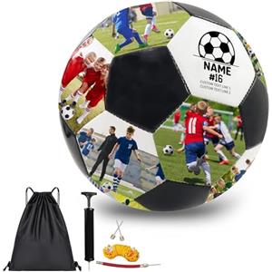 FCLYDER Pallone da Calcio Personalizzato con Nome e Foto - Regalo per Uomo, Papà, Fidanzato - Compleanno, Natale, Anniversario - Allenatore, Sportivo, Tifoso