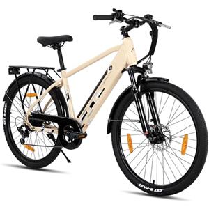 HH HILAND Hiland Mountain bike elettrica da 26 pollici, E-MTB con motore da 250 W, batteria da 36 V, 10,4 Ah, freni a disco, mountain bike a 7 marce, per uomini e donne, colore giallo