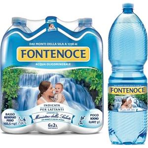 iCleaners Acqua FONTENOCE ideale per lattanti e adulti | bottiglie 2l | APPROVATA DAL MINISTERO DELLA SALUTE | Acqua Minerale Naturale Oligominerale | Indicata Per La Preparazione Degli Alimenti Per Lattanti