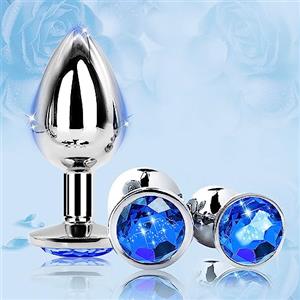 Koeay HbM1-3 Pezzi In Acciaio Inossidabile Blue Liscio Al Tatto Dietro Ḁnâlé Ṕlūg Ða donna uomo set vìbraňte accìaìô côÐa graňÐì Ðì vôlpê silicone aňal bůtt largê man kit mêtallô vìbrazìonì pìccôlô