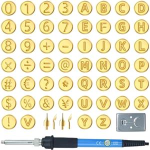 Generico Strumenti Per Pirografia Su Legno,Kit Pirografisa Con Caratteri Alfabetici - Template Con Alfabeto E Numeri, SStampi Per Artigianato Termico A Sbalzo E Pirografias