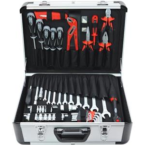 FAMEX 702-L Valigetta degli attrezzi in alluminio senza utensili con 26 tasche a incastro, capacità massima 30 kg - 460 x 355 x 180 mm - Robusta valigetta in alluminio - Cassetta degli attrezzi vuota