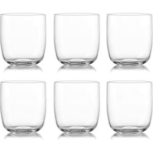 Avilia Set da 6 Bicchieri in Vetro Sonoro, per Whisky e Acqua, Capacità 270cc, Design Minimal Trasparente, 8x8cm