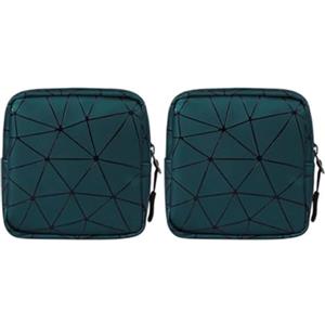 Misaakoeq Borsa mestruale, 2 porta assorbenti igienici in pelle PU, impermeabile, borsa portatile per riporre assorbenti, assorbenti igienici, assorbenti, coppette mestruali, 11,5 x 11,5 x 3 cm