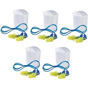 3M Set di 5 tappi per orecchie E-A-R Ultrafit X UF01014, con cordino, SNR = 35 dB, riutilizzabili, con custodia inclusa