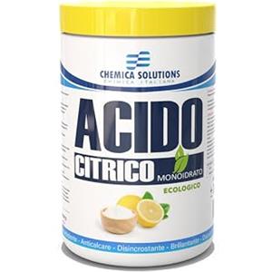 CHEMICA SOLUTIONS Acido Citrico Monoidrato Ecologico Multifunzione, Detersivo pavimenti, Pulizia Calcare lavatrice,Brillantante Decalcificante,Alimentare E330 Barattolo da 1 Kg