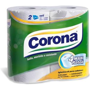 Generico Carta Igienica Due Veli Carta Corona - Maxi Scorta 40 Rotoli - Morbida, Assorbente e Robusta - Ideale per Famiglie e Ambienti di Lavoro