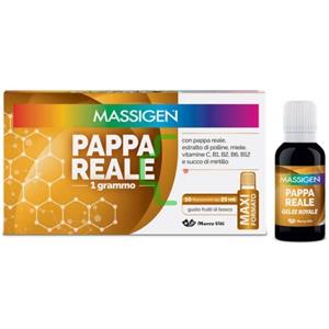 Massigen Pappa Reale da 1 Grammo 10 Flaconcini da 25 ml gusto Frutti di Bosco