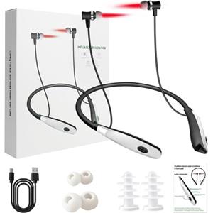 Generic Cuffie a infrarossi per acufene, tappi per le orecchie a del collo, auricolari con riduzione del rumore, facili da usare, portatili e leggeri, colore nero, per sollievo dal suono delle