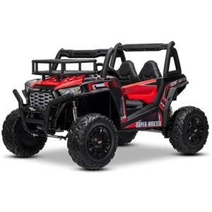 RIRICAR Macchina elettrica per bambini Giocattolo UTV 24V, Rossa, auto elettrica bambini con telecomando 2.4 GHz, 2x200 W, Batteria al Litio, Luci LED, Ruote in EVA Morbida con Sospensioni, Lettore MP3/USB/SD