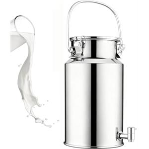 aliooila Bidone Acciaio Inox Litri per Olio con Rubinetto 201,lattina in Acciaio Inossidabile Contenitori Acciaio Inox per Olio di Oliva Recipiente Caraffa per Il Trasporto di Latte(Liter,3L)