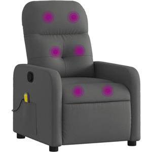 vidaXL Poltrona Massaggiante Reclinabile Grigio Scuro in Tessuto