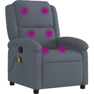 vidaXL Poltrona Massaggiante Reclinabile Grigio Scuro in Velluto