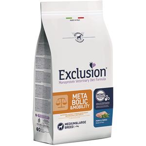 Exclusion Diet Metabolic & Mobility Maiale e Fibre Medium & Large Breed per Cani - 12 Kg, Singola