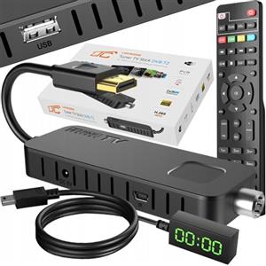 LTC Decoder TV Stick DVB-T2 LXDVB213M Full HD 1080p HDMI USB WiFi PVR Registrazione Timeshift Sintonizzatore Digitale Terrestre Ricevitore TV Lettore Multimediale EPG Dolby Digital Plus