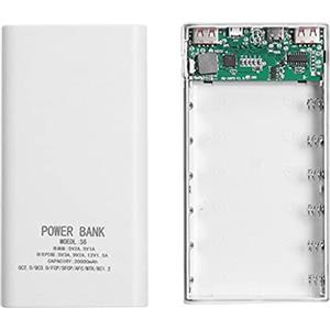 Frefgikty 18650 Batteria Bank Box 5V 2.1A Display LCD 20000mAh Power Board per 6X18650 Batteria DIY Powerbank Case ()