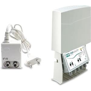 Generico KIT FRACARRO ANTENNA AMPLIFICATORE DA PALO MAP4R3U SI T2 223754 + ALIMENTATORE MINI POWER