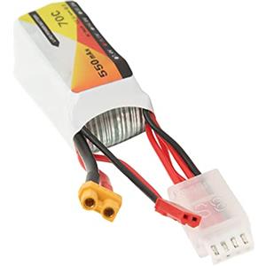 Ghzste Batteria Lipo 11.1V 550MAH 70C con Plugin XT30, ad alta potenza per RC Racing Car, Quadcopter, FPV, Batteria con Plug