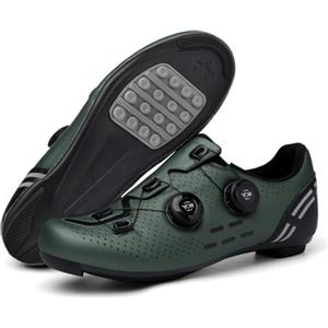 YIENHUI Scarpe da Ciclismo da Unisex Antiscivolo Scarpe Bike Indoor Senza Bloccaggio Scarpe da Bicicletta MTB da Bici da Corsa Scarpe da Mountain Bike Traspiranti con Lacci Girevoli-Green||Numeric_43