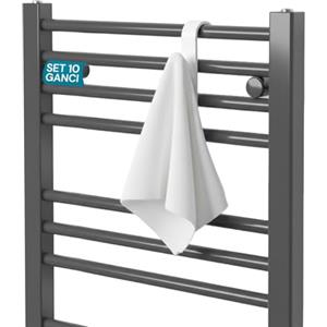 Avilia - Set 10 Ganci Bianchi Appendiabiti Scaldasalviette Universali in Plastica Robusta, Facili da Installare su Mensole e Ante senza Fori, Appenditutto Salvaspazio, Casa Ufficio Bagno e Cucina