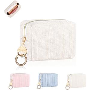 Playexen 10 * 5 * 8cm Mini Trousse da Borsetta Ragazza per Rossetto Trucchi Donna Borsa Piccola Porta Truccho Cosmetica Organizer Makeup Accessori Utili da Viaggio per Idee Regalo Amica Compleanno(Beige)