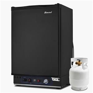 Smad Frigo Trivalente per Camper, 12V/220V/Gas, Frigorifero a Gas, 28-30mbar, Mini Frigobar per Campeggio Auto Caravan, 40Litri, Nero