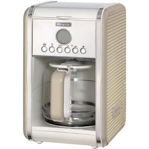 Ariete Macchina Caffè Americano Vintage 1342, Caraffa in Vetro Temperato, Fino a 12 Tazze, Timer Programmazione 24 Ore, Autospegnimento, Antigoccia, Piastra Riscaldata, Capacità 1.5 L, 2000W, Beige