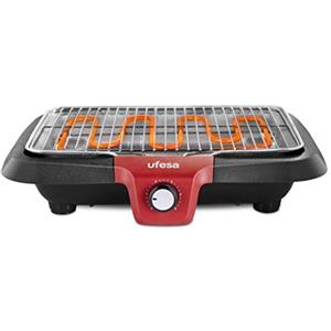 Ufesa BB7640 Barbecue Elettrico, 2300 W, Superficie griglia 38x24 cm, Stop automatico, Termostato Regolabile, Senza Fumo, Adatto al lavastoviglie