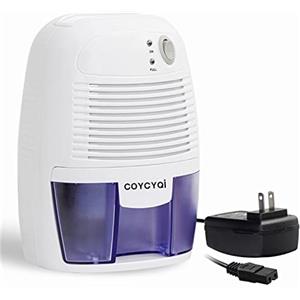 COYCYQI Piccolo deumidificatore, adattatore 12 V 3 A, 1200 piedi cubi (215 mq) mini deumidificatore portatile uso silenzioso per alta umidità in casa, bagno, camera da letto, ufficio, cantina,