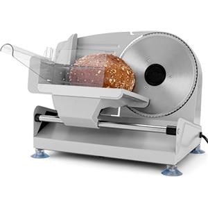 Clatronic Affettatrice multiuso Clatronic Ø 190 mm lama in acciaio inox | affettatrice elettrica per pane | spessore di taglio regolabile (0-15 mm) | affettatrice | alloggiamento in metallo | 150W | MA 3585