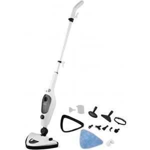 EMPOTEC Scopa a Vapore Elettrico Lava Pavimenti 1500W Pulisce e Disinfetta ogni Superficie Serbatoio 400ml + 12 Accessori Inclusi