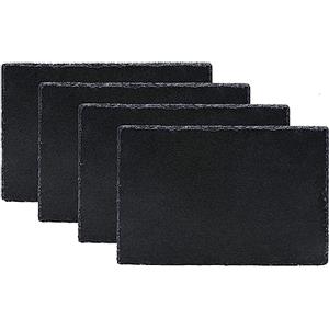 Generico Aurora Store 4 pz Piatti Piani varie dimensioni Rettangolare Ardesia Nero Pietra Naturale da Sushi Ristorante Cucina Vassoio Tagliere Portata 30x40
