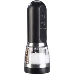 Rosenstein & Söhne macinapepe usb: Macina sale e pepe a batteria, nero, Illuminazione a LED, Macinacaffè in ceramica (macinapepe elettrico, macina spezie multifunzionale, barbecue)