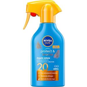 NIVEA SUN Spray Protect & Bronze SPF 29 250 ml, Crema solare 20 spray abbronzante corpo, Protezione solare 20 con attivatore di Melanina acceleratore abbronzatura, Resistente all'acqua, Non unge