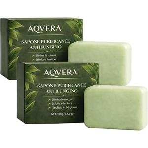Appdo AQVERA Sapone Micosi - Sapone Purificante per Pelli con Irritazioni, Prurito e Imperfezioni, per Piedi, Unghie, Zone Sensibili e Corpo