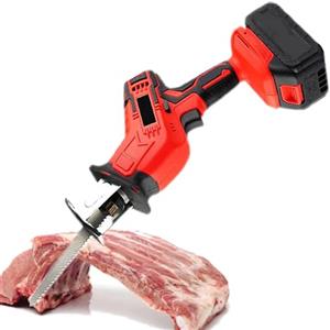 vnmudzeo Sega elettrica per carne e ossa Sega elettrica da macellaio domestica commerciale, seghe elettriche alternative, seghetto Utensili portatili senza fili per tagliare carne/ossa,2battery